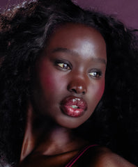 model wearing plum blush