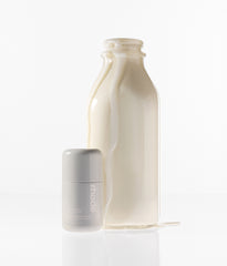 mini glazing milk with a glass bottle of milk